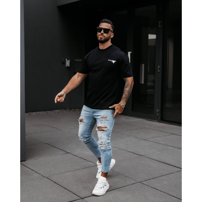 BLUZKA T-SHIRT MĘSKI OVERSIZE OLAVOGA MEN GOOSE BLACK
