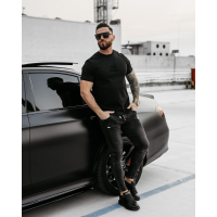 BLUZKA T-SHIRT MĘSKI OVERSIZE OLAVOGA MEN GRAFFITI GROOVE BLACK