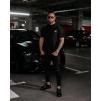 BLUZKA T-SHIRT MĘSKI OVERSIZE OLAVOGA MEN LANDO BLACK