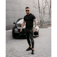 BLUZKA T-SHIRT MĘSKI OVERSIZE OLAVOGA MEN MORON BLACK