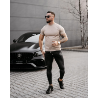BLUZKA T-SHIRT MĘSKI OVERSIZE OLAVOGA MEN MORON BEIGIE