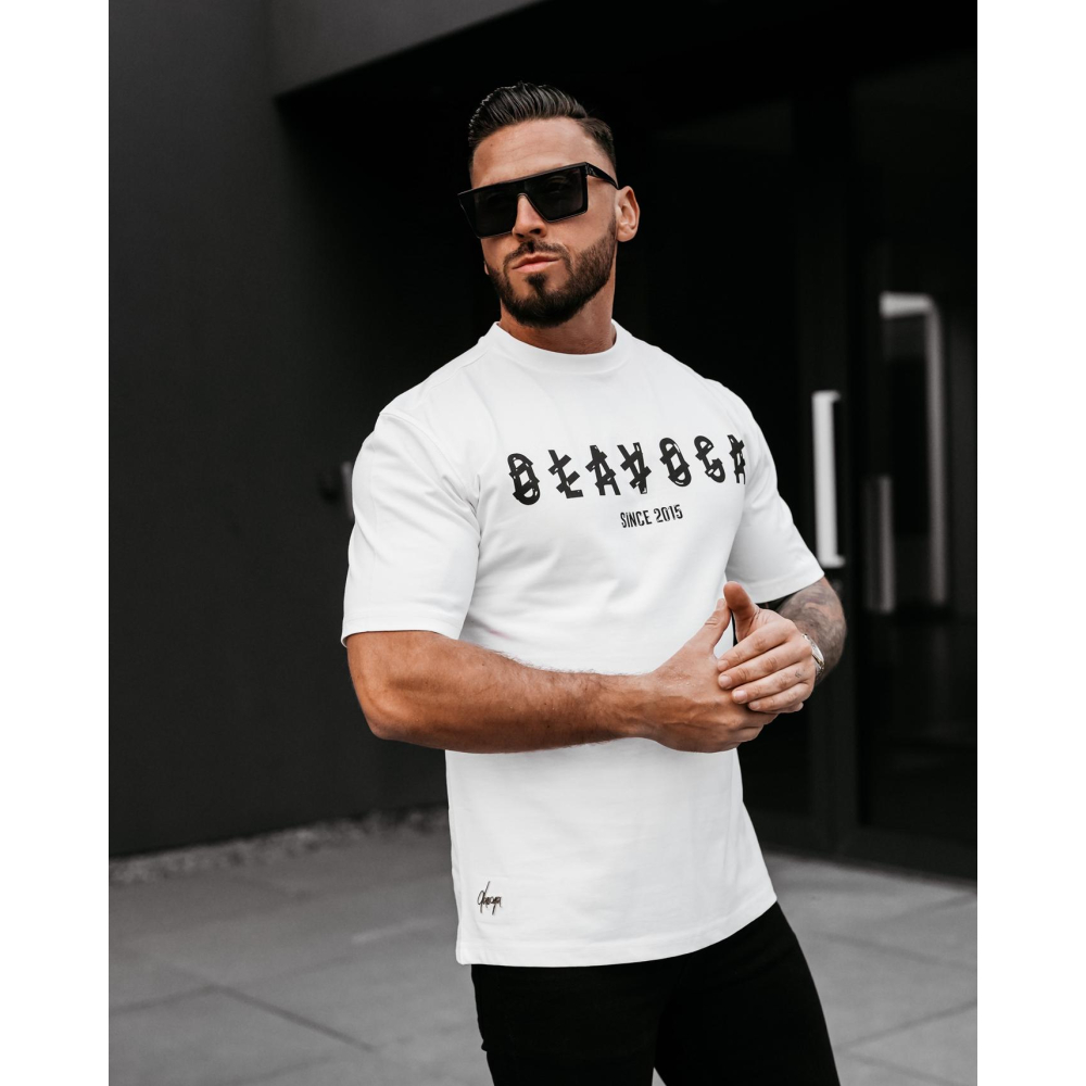 BLUZKA T-SHIRT MĘSKI OVERSIZE OLAVOGA MEN METAL ECRU
