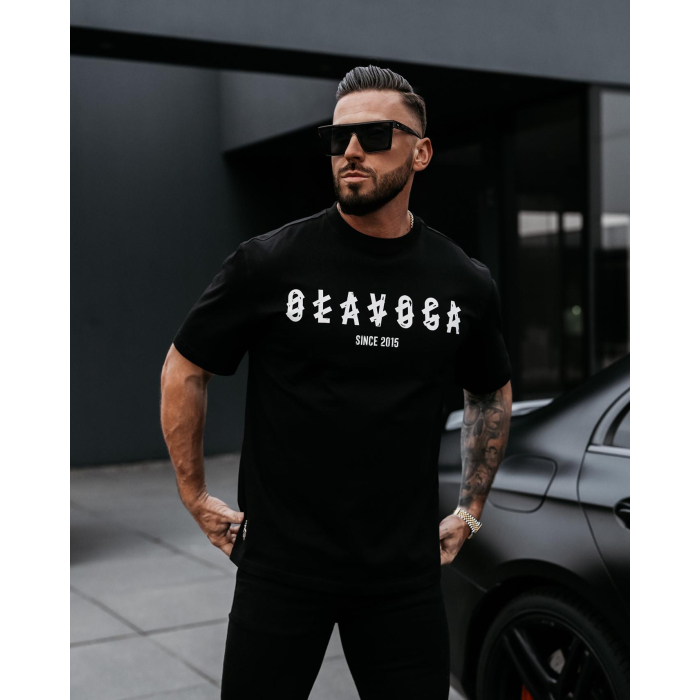 BLUZKA T-SHIRT MĘSKI OVERSIZE OLAVOGA MEN METAL BLACK