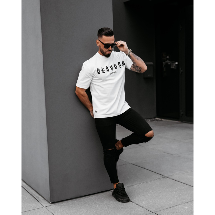 BLUZKA T-SHIRT MĘSKI OVERSIZE OLAVOGA MEN METAL ECRU
