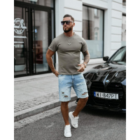 BLUZKA T-SHIRT MĘSKI OVERSIZE OLAVOGA MEN SHADOW LUXE KHAKI