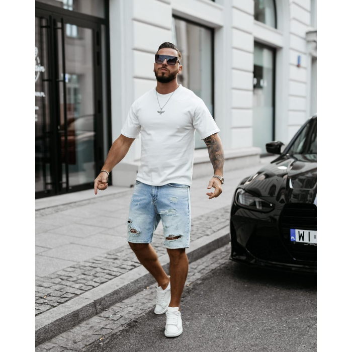 BLUZKA T-SHIRT MĘSKI OVERSIZE OLAVOGA MEN SHADOW LUXE ECRU
