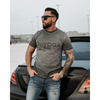 BLUZKA T-SHIRT MĘSKI OVERSIZE OLAVOGA MEN STAR OF PARIS DARK GRAY