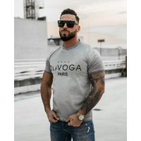 BLUZKA T-SHIRT MĘSKI OVERSIZE OLAVOGA MEN STAR OF PARIS LIGHT GRAY