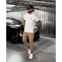 BLUZKA T-SHIRT MĘSKI OVERSIZE OLAVOGA MEN STONE ECRU