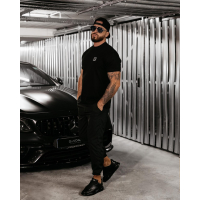 BLUZKA T-SHIRT MĘSKI OVERSIZE OLAVOGA MEN STONE BLACK