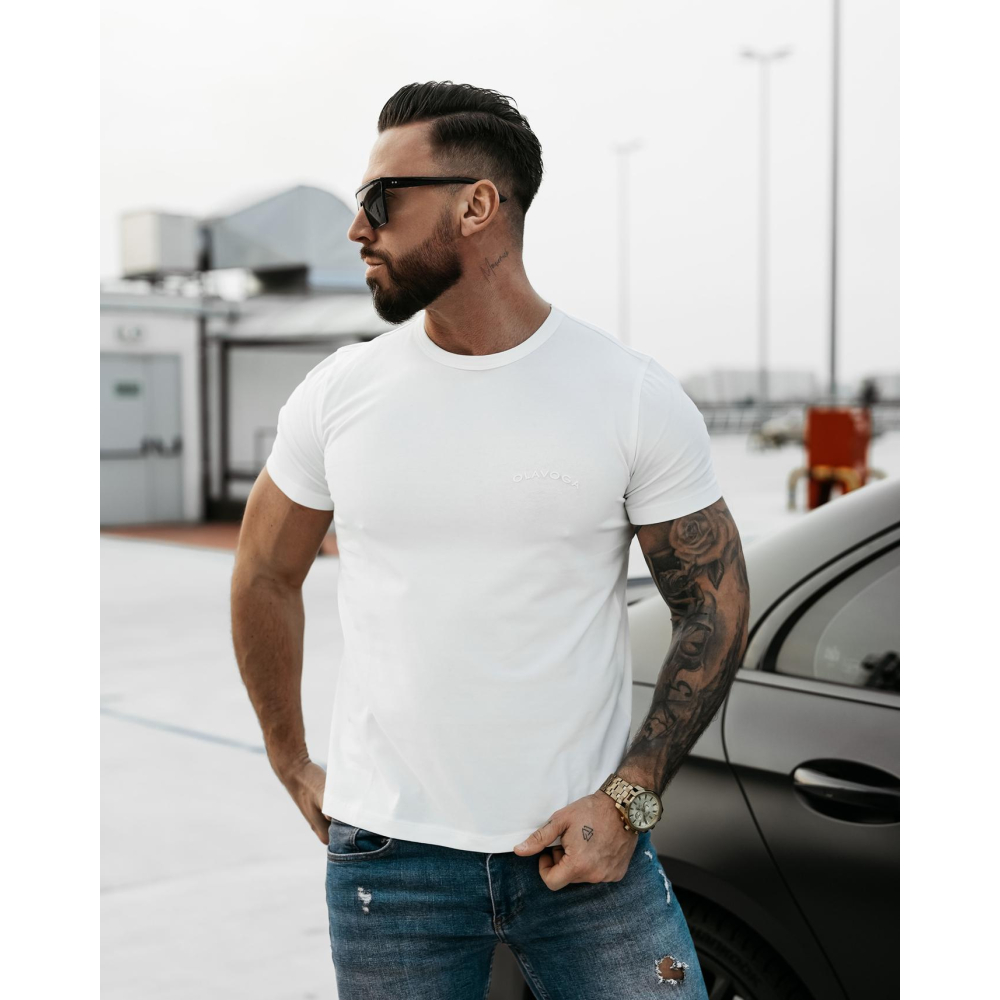 BLUZKA T-SHIRT MĘSKI OVERSIZE OLAVOGA MEN SWEET PEONY ECRU