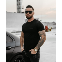 BLUZKA T-SHIRT MĘSKI OVERSIZE OLAVOGA MEN SWEET PEONY BLACK