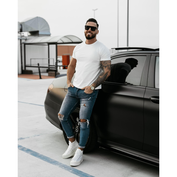 BLUZKA T-SHIRT MĘSKI OVERSIZE OLAVOGA MEN SWEET PEONY ECRU