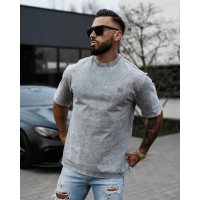 BLUZKA T-SHIRT MĘSKI OVERSIZE OLAVOGA MEN WASHED GRAY
