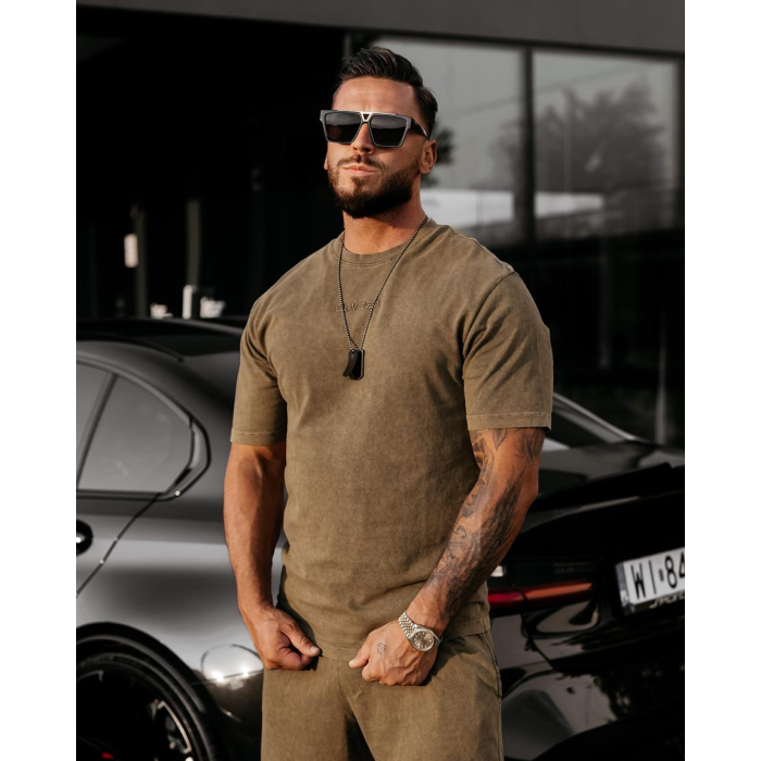 BLUZKA T-SHIRT MĘSKI OVERSIZE OLAVOGA MEN XATO KHAKI