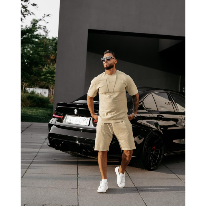 BLUZKA T-SHIRT MĘSKI OVERSIZE OLAVOGA MEN XATO BEIGIE