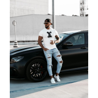 BLUZKA T-SHIRT MĘSKI OVERSIZE PRINT OLAVOGA MEN CAVE ECRU