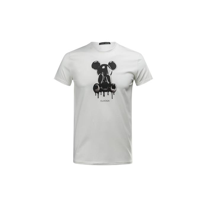 BLUZKA T-SHIRT MĘSKI OVERSIZE PRINT OLAVOGA MEN CAVE ECRU