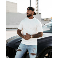 BLUZKA T-SHIRT MĘSKI OVERSIZE PRINT OLAVOGA MEN GREAK ECRU