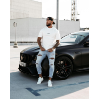 BLUZKA T-SHIRT MĘSKI OVERSIZE PRINT OLAVOGA MEN GREAK ECRU