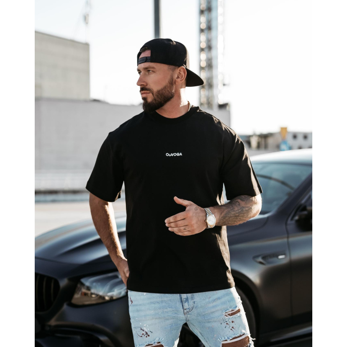 BLUZKA T-SHIRT MĘSKI OVERSIZE PRINT OLAVOGA MEN GREAK BLACK