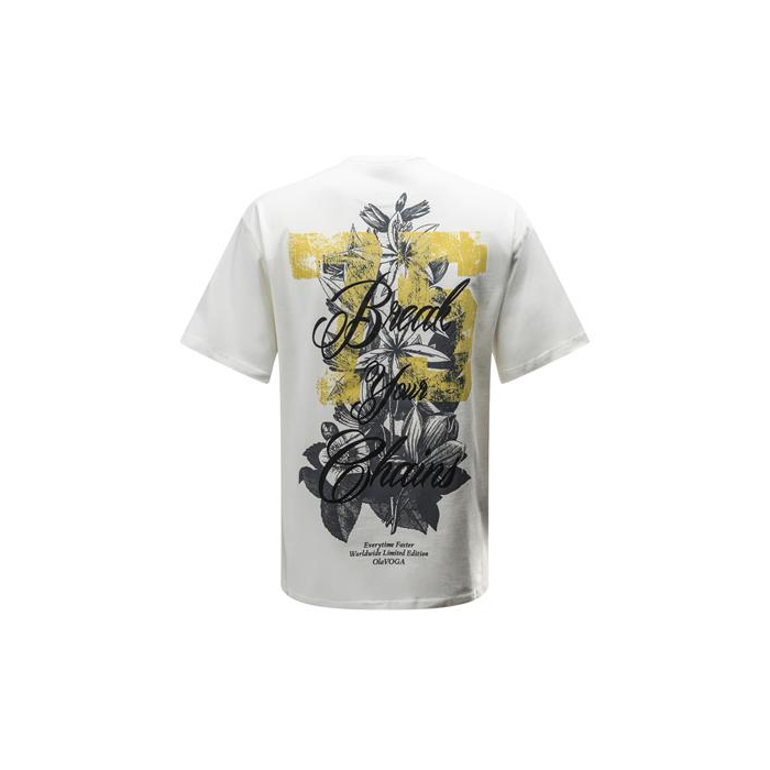 BLUZKA T-SHIRT MĘSKI OVERSIZE PRINT OLAVOGA MEN GREAK ECRU