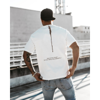BLUZKA T-SHIRT MĘSKI OVERSIZE PRINT OLAVOGA MEN VERNICE ECRU