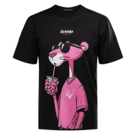BLUZKA T-SHIRT MĘSKI OVERSIZE RÓŻOWA PANTERA OLAVOGA MEN HILL BLACK