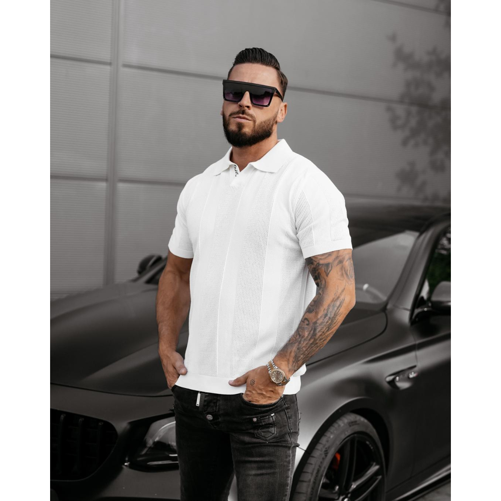BLUZKA T-SHIRT MĘSKI POLO OLAVOGA MEN REER ECRU