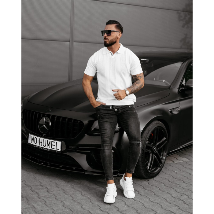 BLUZKA T-SHIRT MĘSKI POLO OLAVOGA MEN REER ECRU