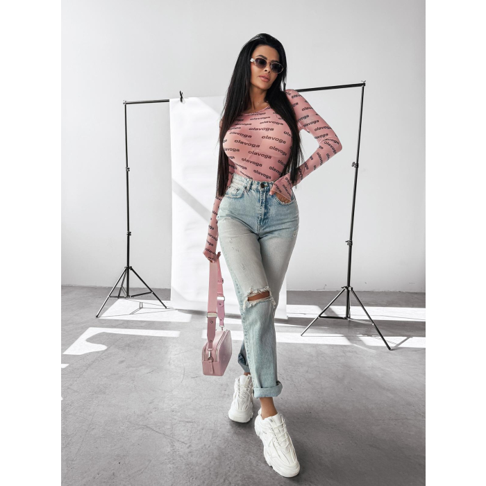 BODY DAMSKIE LOGOWANE SIATECZKA OLAVOGA POND PINK