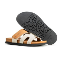 BUTY DAMSKIE KLAPKI OLAVOGA SHOES DUOTONE BEIGIE