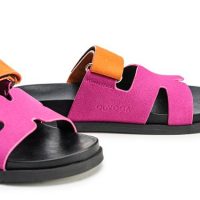 BUTY DAMSKIE KLAPKI OLAVOGA SHOES DUOTONE ORANGE-FIOLET