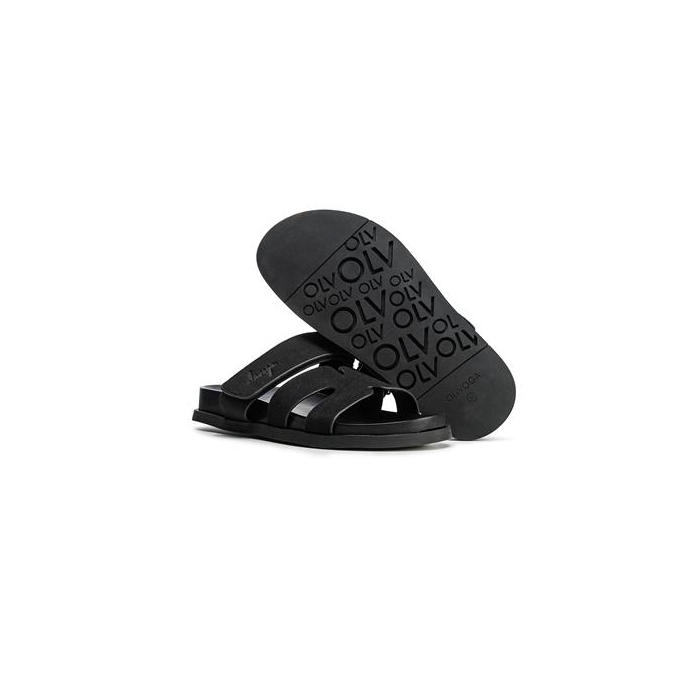 BUTY DAMSKIE KLAPKI OLAVOGA SHOES DUOTONE BLACK