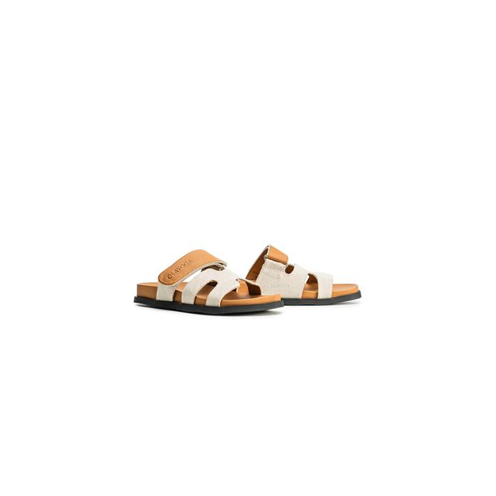 BUTY DAMSKIE KLAPKI OLAVOGA SHOES DUOTONE BEIGIE