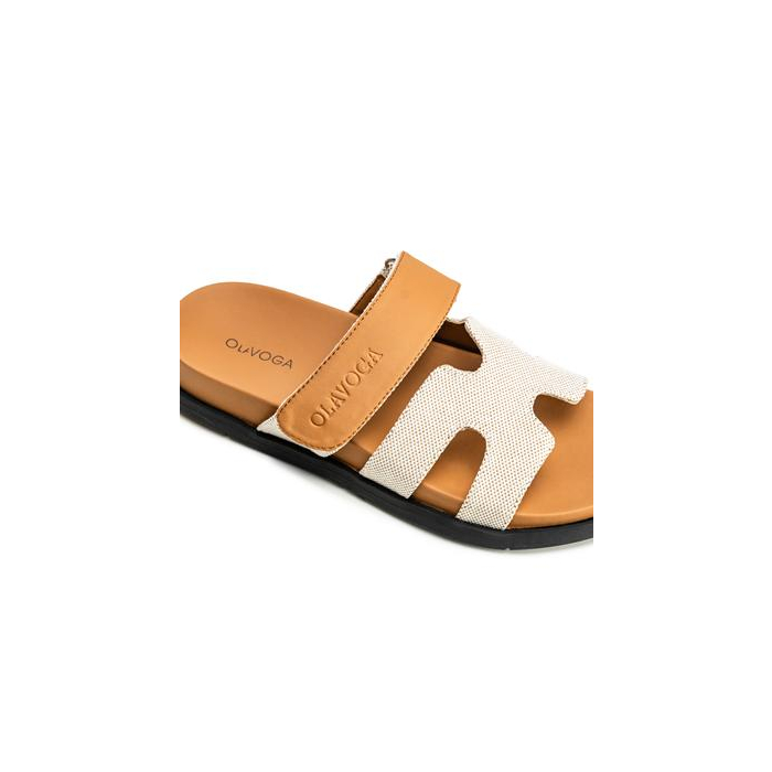 BUTY DAMSKIE KLAPKI OLAVOGA SHOES DUOTONE BEIGIE