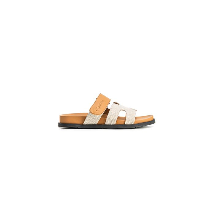 BUTY DAMSKIE KLAPKI OLAVOGA SHOES DUOTONE BEIGIE