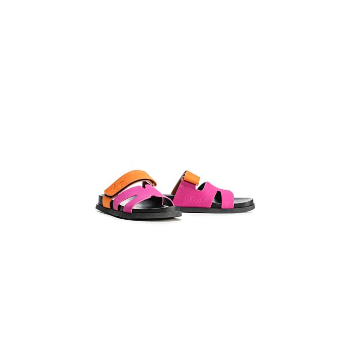 BUTY DAMSKIE KLAPKI OLAVOGA SHOES DUOTONE ORANGE-FIOLET