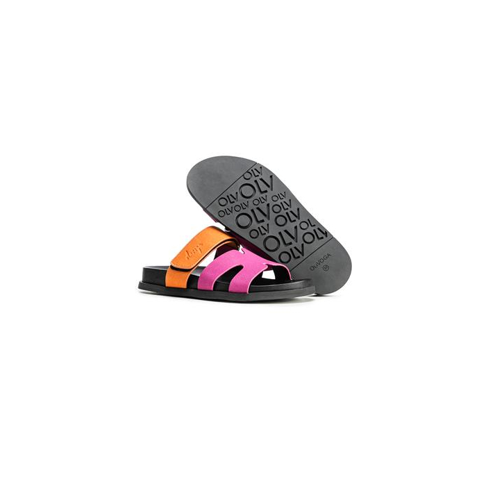 BUTY DAMSKIE KLAPKI OLAVOGA SHOES DUOTONE ORANGE-FIOLET