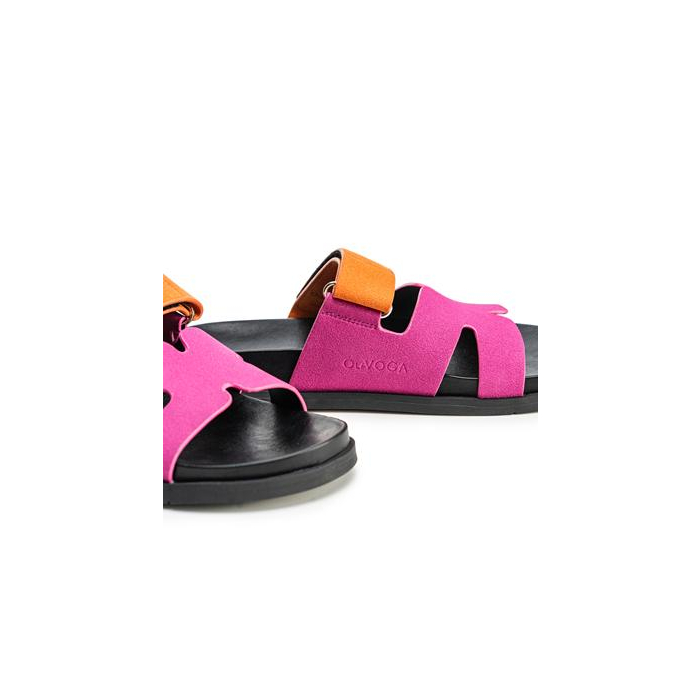 BUTY DAMSKIE KLAPKI OLAVOGA SHOES DUOTONE ORANGE-FIOLET