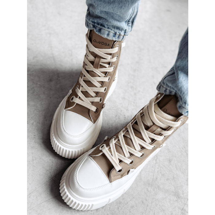 BUTY DAMSKIE SNEAKERSY TRAMPKI OLAVOGA SHOES DAZZLE BEIGIE