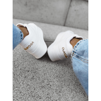 BUTY DAMSKIE SNICKERS NA GRUBEJ PLATFORMIE OLAVOGA VENETY WHITE
