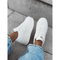 BUTY DAMSKIE SNICKERS NA GRUBEJ PLATFORMIE OLAVOGA VENETY WHITE