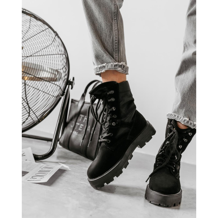 BUTY DAMSKIE WORKERY OLAVOGA SHOES HIKER BLACK