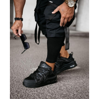 BUTY MĘSKIE SNEAKERSY NA GRUBSZEJ PODESZWIE OLAVOGA MEN SHOES AUTHENTIC BLACK