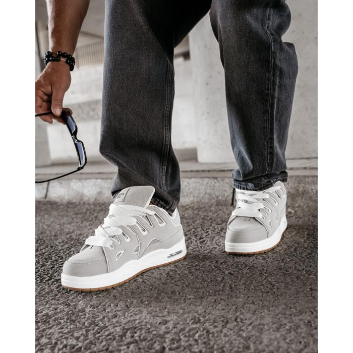 BUTY MĘSKIE SNEAKERSY NA GRUBSZEJ PODESZWIE OLAVOGA MEN SHOES AUTHENTIC GRAY