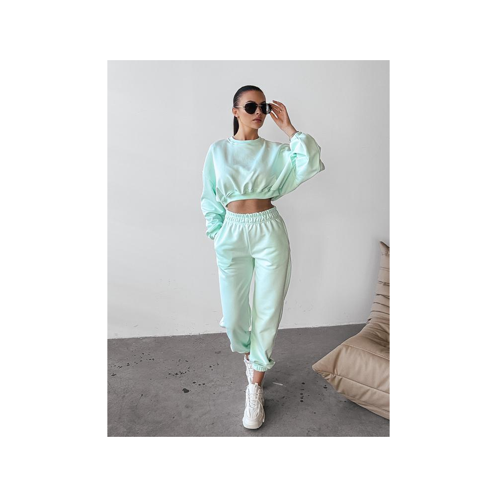 KOMPLET DRES BAWEŁNIANY DAMSKI OLAVOGA TIPSY MINT