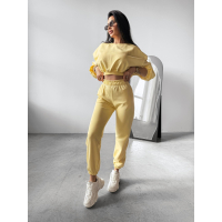 KOMPLET DRES BAWEŁNIANY DAMSKI OLAVOGA TIPSY YELLOW