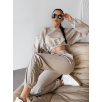 KOMPLET DRES BAWEŁNIANY DAMSKI OLAVOGA TIPSY BEIGIE