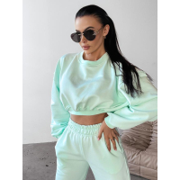 KOMPLET DRES BAWEŁNIANY DAMSKI OLAVOGA TIPSY MINT